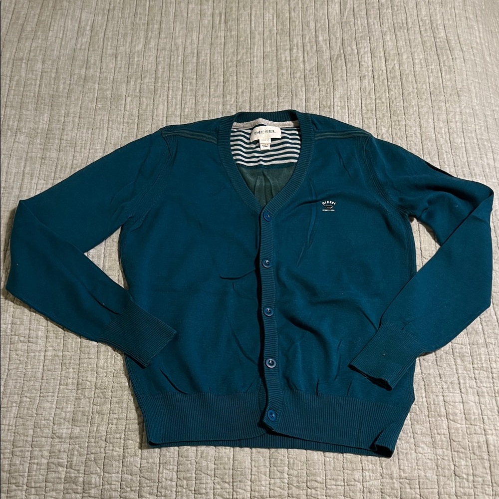 🔥🔥Diesel Boy’s Deep Teal Cardigan Sweater